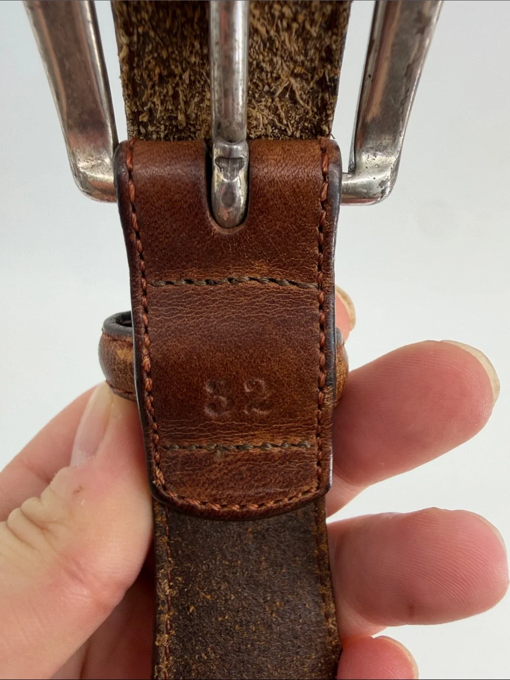 Vintage Orvis leather southwestern American Indian inspired belt sz 32